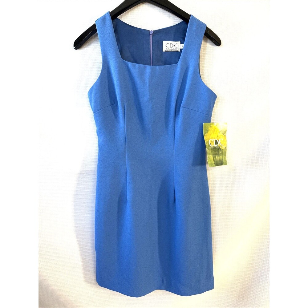 CDC Caren Desiree Company Pencil Dress Womens Size 4 Sleeveless Blue NWT